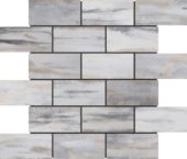 2"x4" Glazed Ceramic Grey Beige Mix Rough Surface Mosaic | LA TERRA STONE