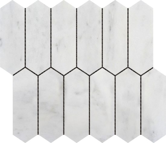 2"x6" Picket White Grey Marble | LA TERRA STONE