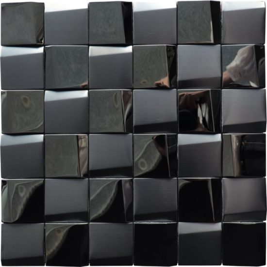 Black 3D Metal Mix Finish 2″x2″ 11.5″x11.5″