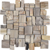 Cubic Fossil Wood Stone Mosaic | LA TERRA STONE