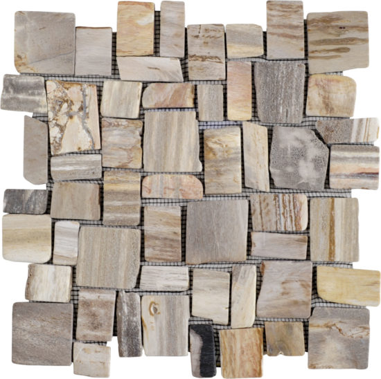 Cubic Fossil Wood Stone Mosaic