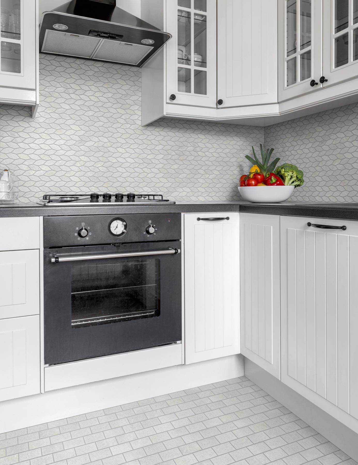 Elongated Hexagon White  | LA TERRA STONE