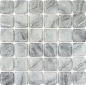 Glass Square Light Grey Marble Pattern Mix Mosaic | LA TERRA STONE