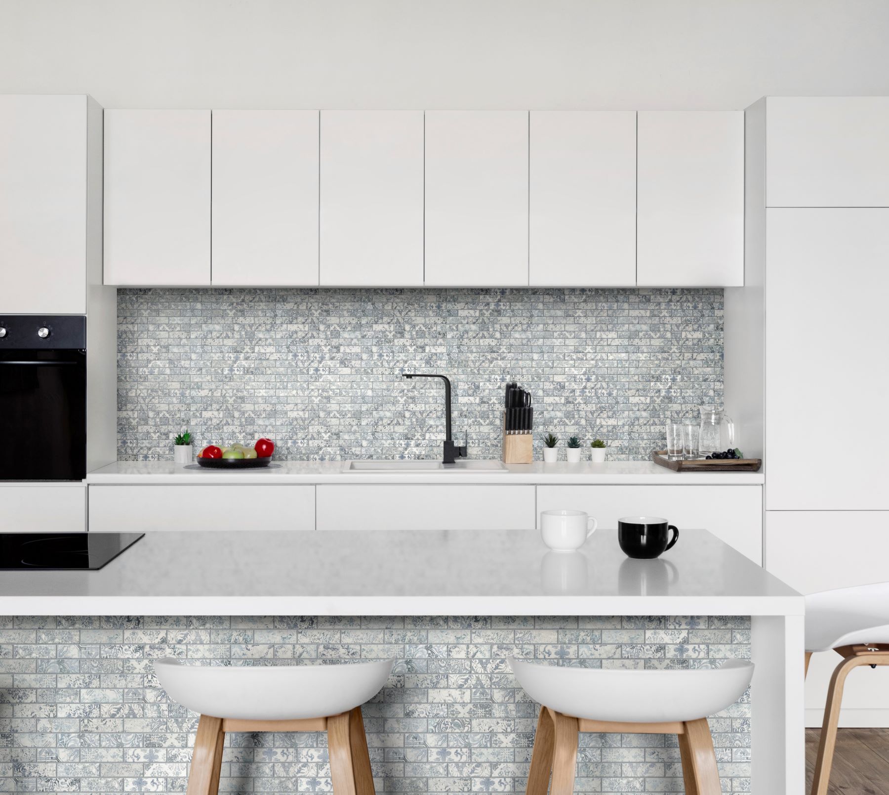 Grey Mix Pattern Deco Brick Matte Glazed Porcelain 1 | LA TERRA STONE