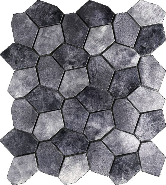 Hexagon Aluminum Mix Grey 11.4"x12.2" | LA TERRA STONE