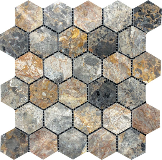 Hexagon Royal Vein Mosaic | LA TERRA STONE