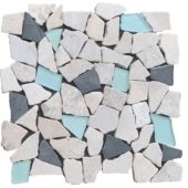 Mini Opus Beige Grey Marble Mix & Green Glass | LA TERRA STONE