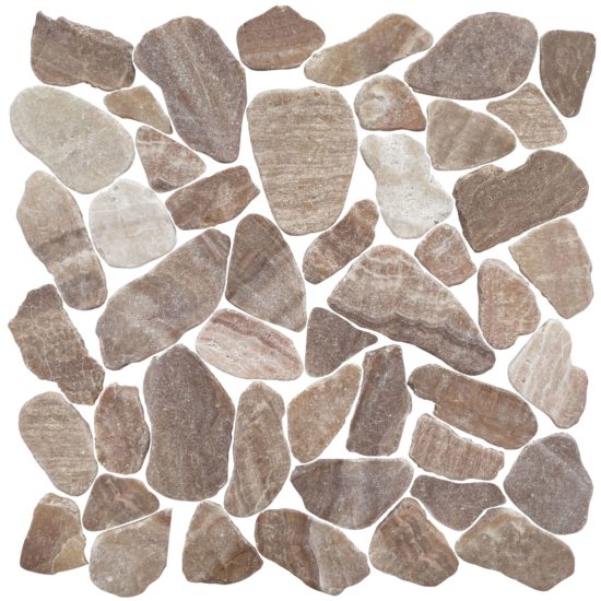 Mini Opus Matte Beige Brown Marble Stone Interlocking | LA TERRA STONE