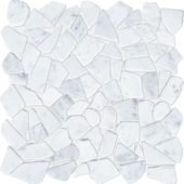 Mini Opus Matte White Grey Marble Stone Interlocking | LA TERRA STONE
