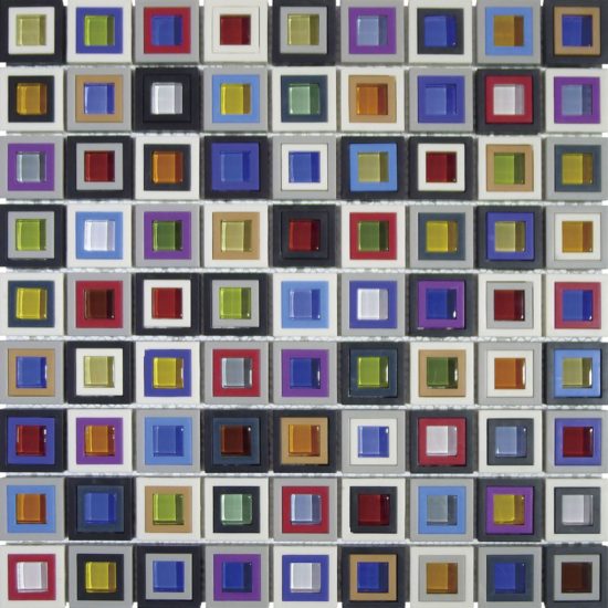Multicolor Square Mix Glass Resin | LA TERRA STONE