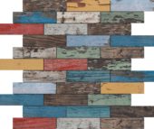 Multicolor Wood 1.1"x4" Glazed Ceramic Mosaic | LA TERRA STONE