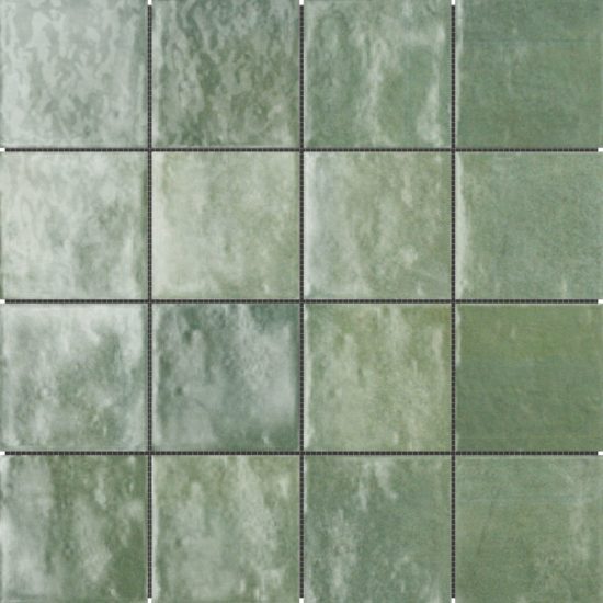 Zellige Glazed Ceramic Soft Green Mix 3"x3" | LA TERRA STONE