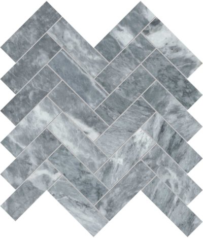 Aqua Intenso 1.25×4 Herringbone Mosaic