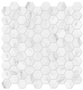 Bianco Venatino 1.25 Honed Hexagon Mosaic | LA TERRA STONE