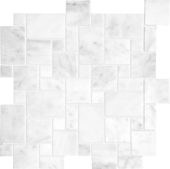Bianco Venatino Mini Versailles Honed Mosaic | LA TERRA STONE