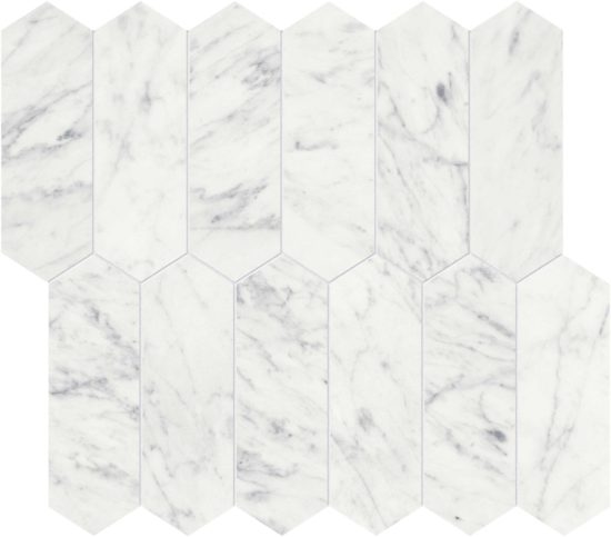 Eterna Bianco 2x6 Polished Picket Mosaic | LA TERRA STONE