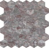 Sereno Burgundy 2 Hexagon Mosaic | LA TERRA STONE