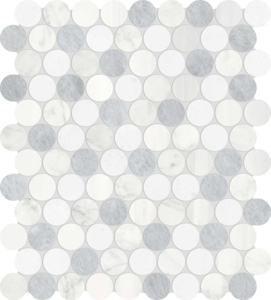 Utopio 1.25 Penny Round Polar Mosaic | LA TERRA STONE